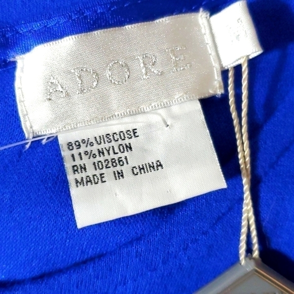 Adore Sleeveless Blue round neckline ruffle hemline Size Medium new with tag - Picture 10 of 15